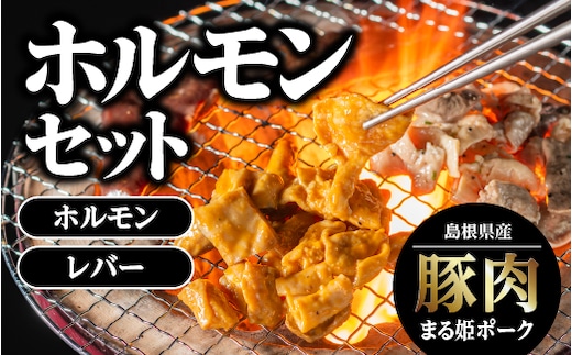 【12/31迄限定寄附額】まる姫ポーク ホルモンセット 国産 ホルモン レバー 味付き 味噌 ねぎ塩 味付け おつまみ 焼き肉 BBQ AK-4