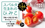 スパルタ生まれのひみこ ミニトマト約120g×12パック＆トマトあめ3袋セット【配送不可：離島】 ひみこ ミニトマト フルーツトマト トマト 完熟 産地直送 GC-19