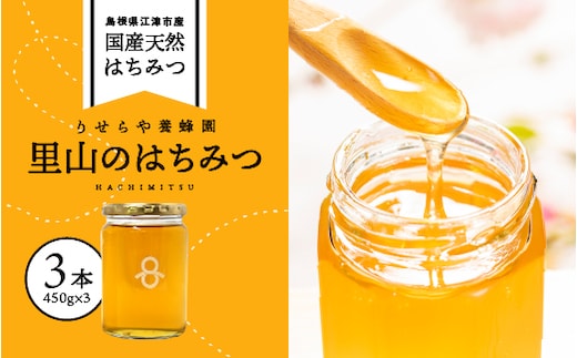 里山のはちみつ3本(450g×3本)セット RY-10 国産はちみつ はちみつ ハチミツ 蜂蜜 セット