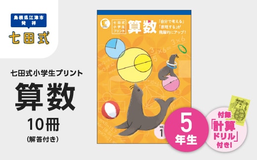 プリント 江津市限定返礼品 七田式小学生プリント 算数 5年生 SC-41 しちだ 七田式 小学生 5年生 算数 さんすう プリント 子育て