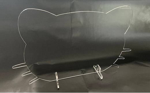 アクリル ネコ パーテーション 雑貨 日用品 クリア 手作り スタンド 飛沫 感染予防 猫 