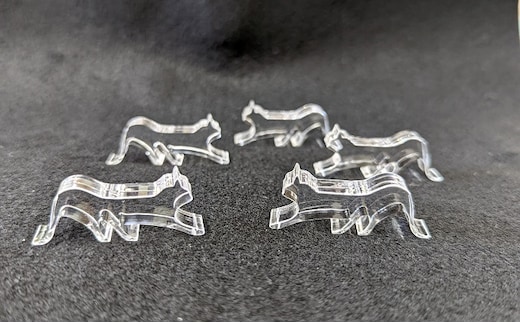 アクリル ネコ 箸置き 5コSET 雑貨 日用品 透明 猫 手作り 