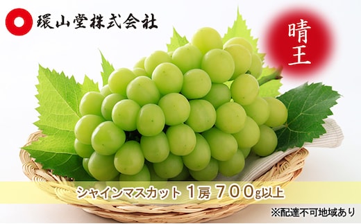 ぶどう 2026年 先行予約 シャイン マスカット 晴王 1房 700g以上 マスカット ブドウ 葡萄 岡山県産 国産 フルーツ 果物 ギフト 環山堂 
