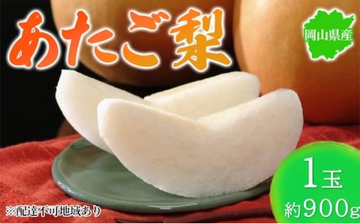 梨 2025年先行予約 岡山県産 あたご梨 約900g 1玉 お届け11月下旬～12月中旬