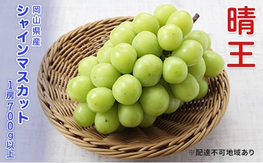ぶどう 先行予約 シャインマスカット 晴王 1房 700g以上 ブドウ 葡萄 岡山県産 国産 フルーツ 果物 ギフト
