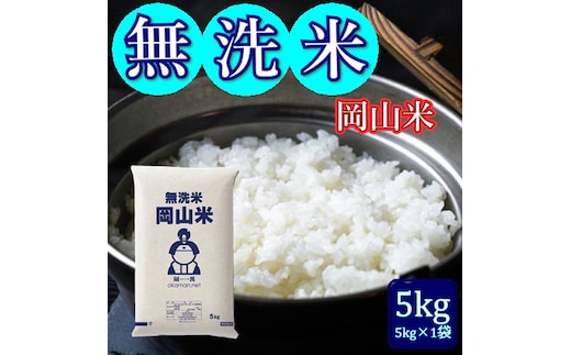 令和7年産 無洗米 岡山米 5kg 岡山県産 送料無料 白米 精米 米 お米 コメ おこめ 岡山 玉野市
