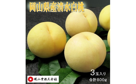 桃 2027年 先行予約 清水白桃 3玉 合計800g もも モモ 岡山県産 国産 フルーツ 果物 ギフト 環山堂