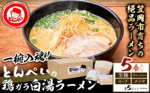 とんぺいの生ラーメン 5食入り スープ・チャーシュー・メンマ付 とんぺい《30日以内に出荷予定(土日祝除く)》岡山県 笠岡市 ラーメン 生ラーメン 生麺 スープ チャーシュー メンマ 鶏ガラ白湯スープ 鶏ガラスープ【配送不可地域あり】---A-234---