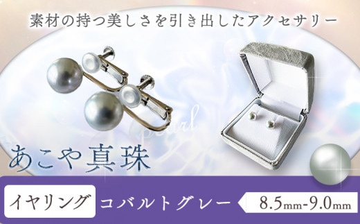 アクセサリー あこや真珠(8.5mm-9.0mm) コバルトグレー イヤリング ケース付き 富士真珠株式会社《45日以内に出荷予定(土日祝除く)》真珠 パール イヤリング 耳 両耳用 冠婚葬祭 礼服 アクセサリー 装飾品 st-p---F-03_ikg---