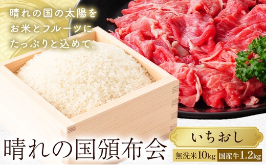 晴れの国頒布会 米×肉 いちおし 無洗米 10kg 岡山県産ホルスタイン 1.2kg《ページ内記載の時期に発送》岡山県 笠岡市 牛肉 コメ お取り寄せ---kasaoka_zsytei_380_e2---