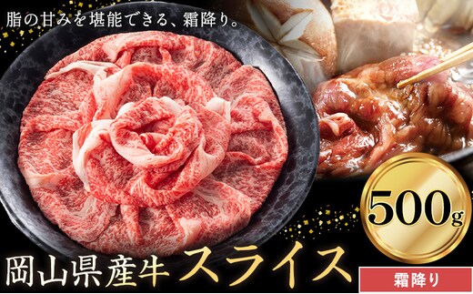 岡山県産牛 スライス 霜降り 500g《60日以内に出荷予定(土日祝除く)》 岡山県 笠岡市 肉 送料無料---kasaoka_zsy_301_5---