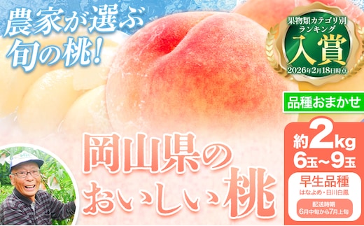 【先行予約】【6月中旬-7月上旬頃出荷】桃 早生品種 2kg もも 岡山 はなよめ 白川白鳳 岡山県 笠岡市 送料無料 果物 フルーツ お取り寄せ---N-10-w---