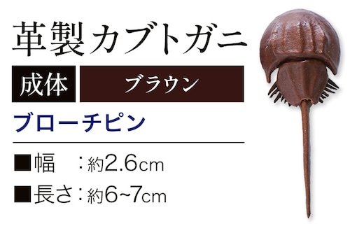 レザー 革製 カブトガニ ブローチピン 革 ブラウン JS stage株式会社 《30日以内に出荷予定(土日祝を除く)》岡山県 笠岡市 ハンドメイド ファッション イタリアンレザー---J-13_b---