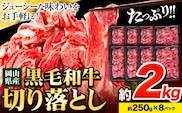 牛肉 肉 黒毛和牛 切り落とし 訳あり 大容量 小分け 2kg 250g × 8《30日以内に出荷予定(土日祝除く)》岡山県産 岡山県 笠岡市 お肉 にく カレー 牛丼 切り落し 切落し---kasaoka_zsy_114_2kg---