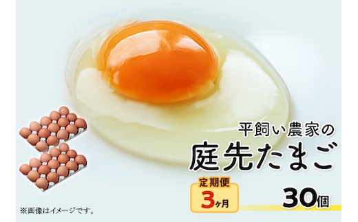 平飼い農家の庭先たまご 30個 × 3回【3ヶ月連続お届け】