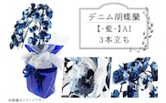 【デニム胡蝶蘭】 -藍- ３本立ち