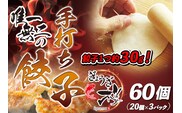 唯一無二の手打ち餃子60個（20個×3パック）餃子1つ約30g！【ぎょうざ楼】