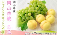 74-15 白桃5玉とシャインマスカット2房セット【2026年7月中旬～8月上旬発送予定】