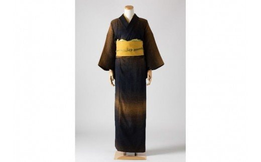 P-04 井原デニム着物 グラデマスタード サイズL