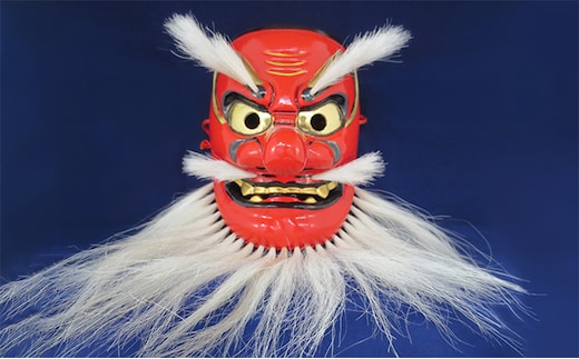 備中神楽面桐一刀彫 猿田彦の命 伯泉作 民芸品 工芸品 