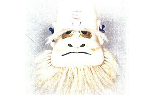 備中神楽面桐一刀彫 思兼の命 伯泉作 民芸品 工芸品 