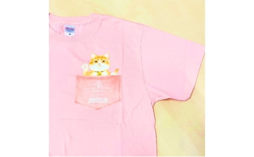 猫城主 さんじゅーろTシャツ（ピンク） ファッション 猫グッズ 猫T コットン100％ 猫柄 猫好き 普段使い お出かけ Mサイズ