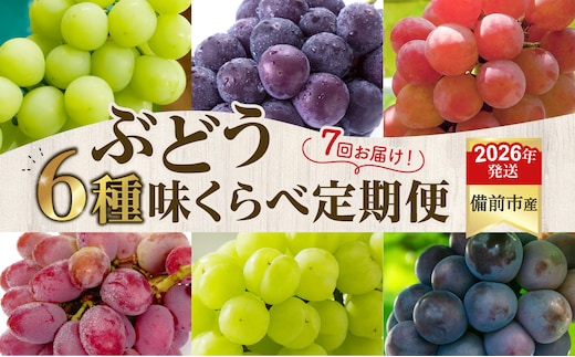 【2026年発送分 先行受付開始！】【定期便】びぜん葡萄 樹上完熟 味くらべセット（令和8年8月中旬～10月下旬頃発送）【 岡山県備前市産 樹上完熟 7回定期便 味くらべ 】