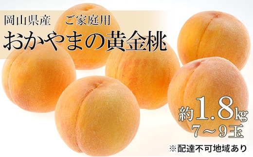 桃 2026年 先行予約 ご家庭用 おかやま の 黄金桃 約1.8kg（7～9玉） もも モモ 岡山県産 国産 フルーツ 果物