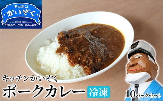 冷凍 ポーク カレー 10パック セット キッチンかいぞく 岡山 B級グルメ 加工品 惣菜 伝統的 ソウルフード あっさり コク 電子レンジ 簡単 便利 