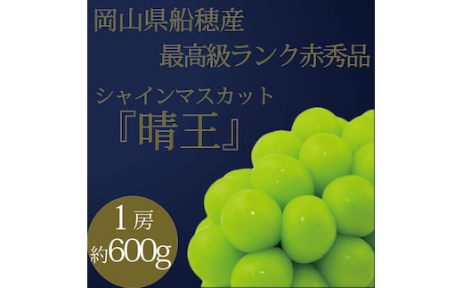ぶどう 2026年 先行予約 9月・10月発送 高級品 シャインマスカット 晴王 1房 約600g ブドウ 葡萄 岡山県産 船穂産 フルーツ 果物 ギフト