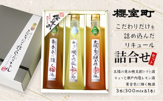 櫻室町 こだわりだけを詰め込んだ リキュール 詰合せ 300mlx3本セット（L3-4H） お酒 アルコール 酒 