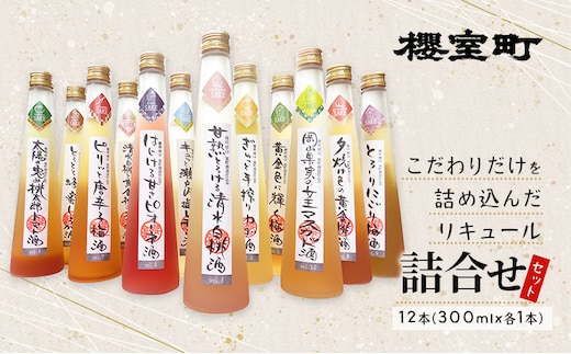 櫻室町 こだわりだけを詰め込んだリキュール 詰合せ セット 計12本（12種類300mlx各1本） お酒 アルコール 酒 