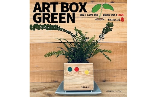 インテリア ART BOX GREEN / 001(〇） アートボックス 観葉植物 多肉植物 岡山 赤磐市 takejii craft