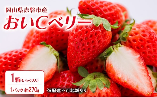 いちご 2026年 先行予約 赤磐市産 イチゴ 1箱 (1パック 約270g×4) おいCベリー 岡山県 赤磐市 苺 果物 フルーツ