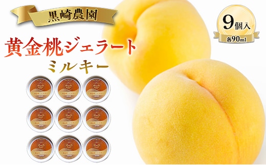 黒崎農園 ミルキー 「黄金桃ジェラート」 90ml カップ 9個入り アイス 桃 黄金等 ジェラート