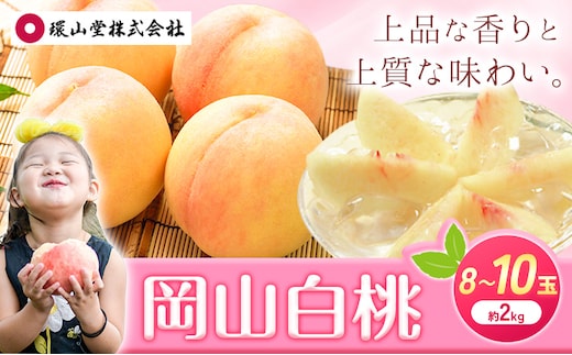 【2026年先行予約】桃 もも 岡山白桃 8～10玉 約2kg 岡山県産 環山堂株式会社《2026年7月上旬-8月上旬頃出荷》岡山県 浅口市 白桃 果物 フルーツ 送料無料 【配送不可地域あり】（北海道・沖縄・離島）---124_c2265_7a8a_25_24000_30---