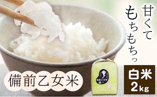 米 こめ コメ 備前乙女米 白米 2kg 石原果樹園《30日以内に出荷予定（土日祝除く）》岡山県 浅口市 ご飯 お米 国産 岡山県産 送料無料---124_3213_30d_25_10500_2h---