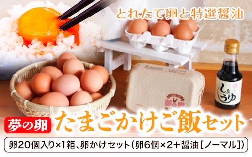 卵 たまご 夢の卵 赤玉 卵かけご飯セット 20個 + 12個 醤油 1本《90日以内に出荷予定(土日祝除く)》株式会社めぐみ 岡山県 浅口市 送料無料 6個 × 2セット 卵かけごはん---124_87_90d_23_14500_s---
