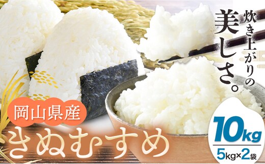 【令和7年産】白米 10kg 5kg×2袋 お米 10キロ 国産 岡山県産 きぬむすめ 10kg(5kg×2袋) 全農パールライス株式会社《30日以内に出荷予定(土日祝除く)》 岡山県 浅口市 送料無料 こめ 精米 きぬむすめ お取り寄せ---124_3232_30d_25_23000_10kg---