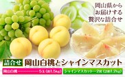 【2026年先行予約】岡山白桃 と シャインマスカット 詰合せ 5玉 約1.5kg 2房 計約1.3kg 環山堂株式会社《2026年7月中旬-8月上旬頃出荷》岡山県 浅口市 桃 マスカット ぶどう 詰め合わせ 果物 送料無料---124_c2266_7b8a_25_50000_30---