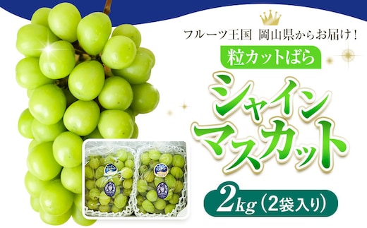 シャインマスカット 粒カット ばら 2kg Lino ＆ Kai Farm《2026年10月上旬-11月中旬頃出荷》マスカット 送料無料 岡山県 浅口市 シャインマスカット 岡山 ぶどう フルーツ 果物---124_c3924_10a11b_25_20000_b2---