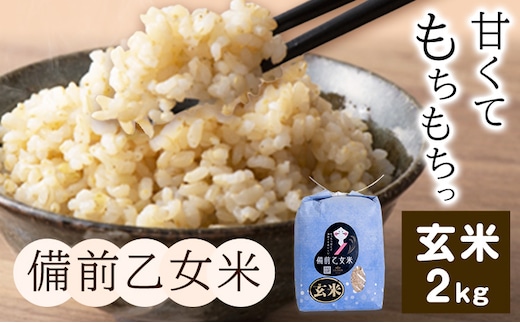 米 こめ コメ 備前乙女米 玄米 2kg 石原果樹園《30日以内に出荷予定（土日祝除く）》岡山県 浅口市 ご飯 お米 国産 岡山県産 送料無料---124_3734_30d_25_8500_2g---