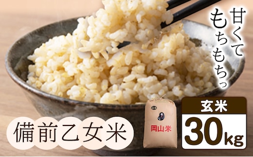 米 こめ コメ 備前乙女米 玄米 10kg 石原果樹園《30日以内に出荷予定（土日祝除く）》岡山県 浅口市 ご飯 お米 国産 岡山県産 送料無料---124_3206_30d_25_28500_5g---