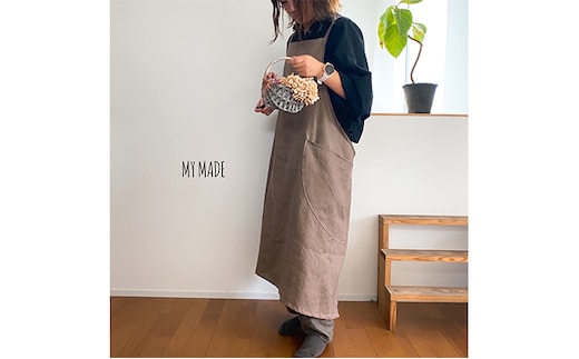 おとなの リネン エプロン（モカ） 雑貨 日用品 ファッション 