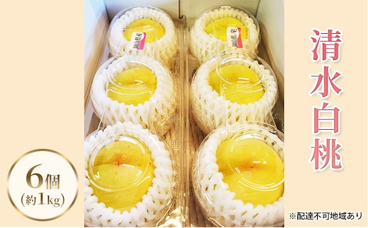 【2026年先行予約】 桃 岡山県産 清水白桃 6個（約1kg） 《2026年7月下旬-8月中旬頃出荷》 白桃 岡山 はくとう スイーツ フルーツ 果物 先行予約 数量限定 期間限定 岡山 里庄町 モモ もも 桃 