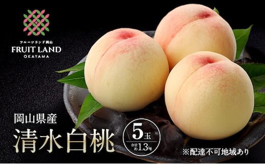 桃 2026年 先行予約 清水白桃 5玉 合計約1.3kg もも モモ 岡山県産 国産 フルーツ 果物 ギフト