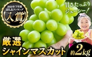 【2026年発送先行予約】厳選 シャインマスカット 約2kg 3～4房《2026年9月上旬-11月中旬に出荷予定(土日祝除く)》 シャインマスカット 数量限定 厳選 シャインマスカット マスカット シャイン ぶどう シャインマスカット フルーツ 岡山県産 シャインマスカット 矢掛 シャインマスカット ---ofn_cwsmx_ae911_26_19000_2---