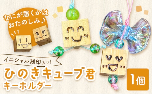 ひのきキューブ君 キーホルダー イニシャル刻印入り 1個 ありがとう園《60日以内に出荷予定(土日祝除く)》岡山県 矢掛町 ヒノキ 桧 ウッド 木製 手作り 香り リラックス エコ 送料無料---osy_arihkk_60d_24_6000_1---