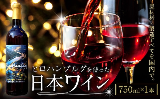 酒 日本ワイン 750ml 1本 矢掛放送 岡山県矢掛町《30日以内に出荷予定(土日祝除く)》 酒 ワイン 国産 ヒロハンブルグ 赤ワイン 国産 ブドウ 100％---osy_cyhwine_30d_26_22500_1---