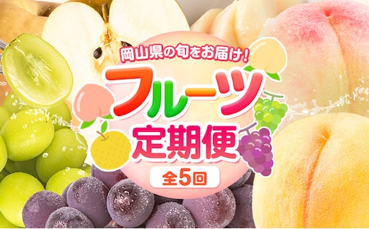 【先行予約】岡山県の 贅沢 フルーツ 定期便 全5回 白桃 黄桃 ニューピオーネ シャインマスカット 梨《7月-12月末頃出荷》岡山県 矢掛町 送料無料 果物 フルーツ 旬 もも ぶどう なし お取り寄せフルーツ---ofn_czfrutei_26_50000_jul5---